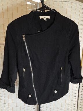 Ya Los Angeles Black Asymmetrical Zip Jacket